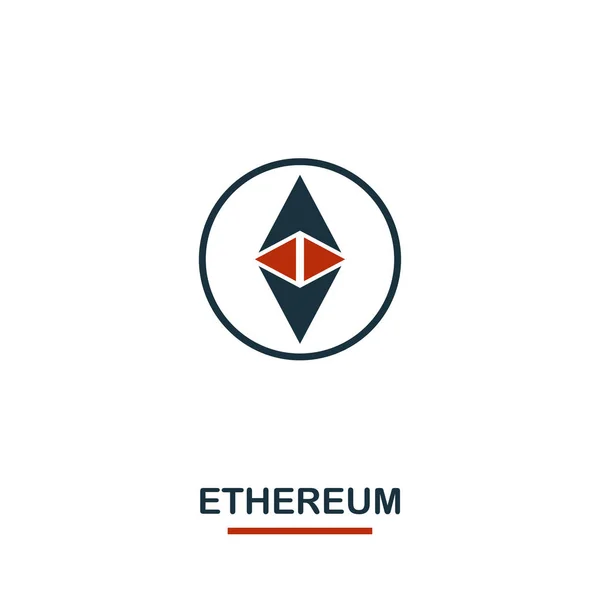 Icône Ethereum. Conception créative de deux couleurs de crypto collection d'icônes de monnaie. Icône de pictogramme éthérée simple pour la conception Web, applications, logiciels, utilisation d'impression — Image vectorielle