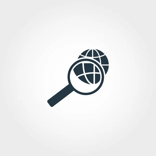 Globaal zoekpictogram. Creative monochrome Global Search Icon voor web design, apps, software, afdrukken — Stockvector