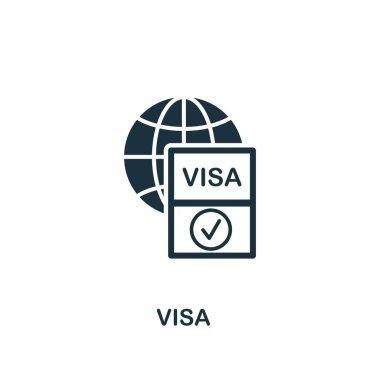 Vize simgesi. Simgeler koleksiyonundan yaratıcı eleman tasarımı. Web tasarım, uygulamalar, yazılım, baskı kullanımı için Pixel Perfect Visa simgesi