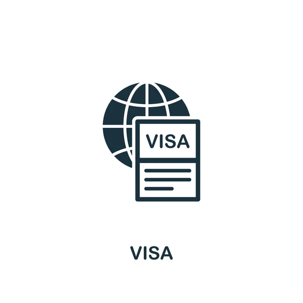 Visa icoon. Creatief element ontwerp van de inzameling van de pictogrammen van het toerisme. Pixel perfect Visa icon voor web design, apps, software, print gebruik — Stockvector