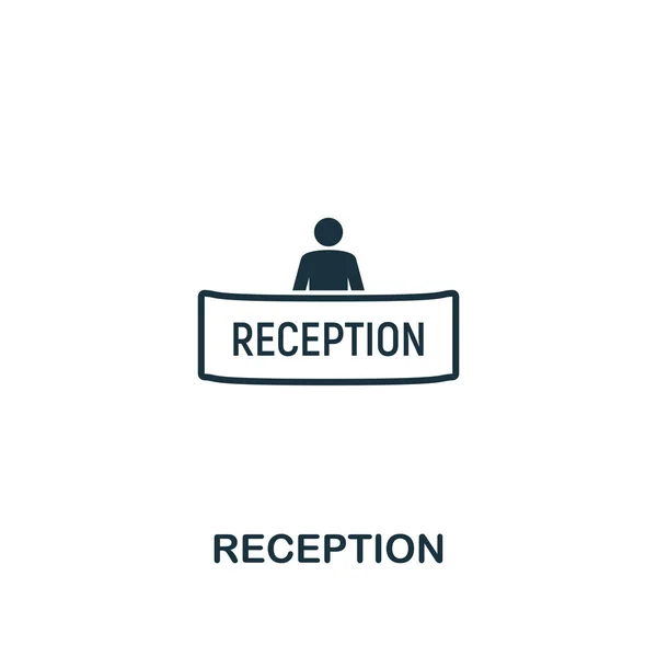 Reeption icon. Дизайн креативных элементов из коллекции туристических фирм. Пиктограммы для веб-дизайна, приложений, программного обеспечения, использования печати — стоковый вектор