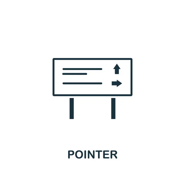 Zeiger-Symbol. Kreatives Elementdesign aus der Sammlung touristischer Ikonen. Pixel perfektes Zeiger-Symbol für Webdesign, Apps, Software, Drucknutzung — Stockvektor