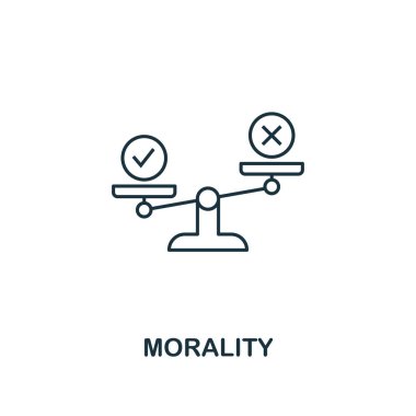 Morality icon. Thin line design symbol from business ethics icons collection. Pixel perfect morality icon for web design, apps, software, print usage clipart