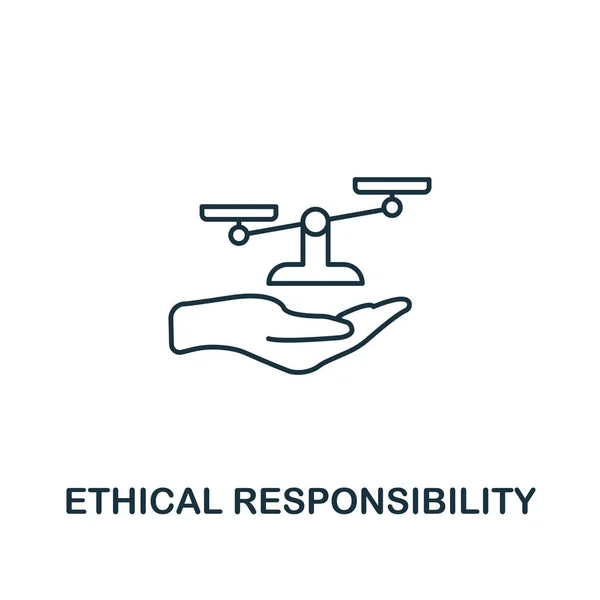 Значок этической ответственности. Символ тонкой линии дизайна из коллекции икон деловой этики. Pixel идеальный значок этической ответственности для веб-дизайна, приложений, программного обеспечения, использования печати — стоковый вектор