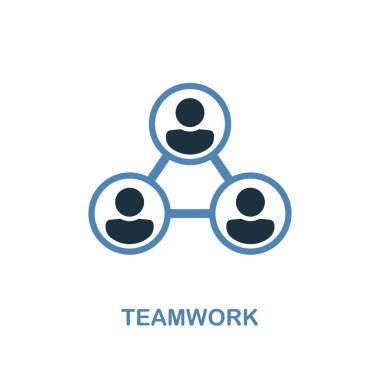 Takım çalışması simgesi. Pixel mükemmel. İnsan kaynakları koleksiyonundan tek renkli ekip çalışması simgesi sembolü. Web tasarım, uygulamalar, yazılım, baskı için iki renk elemanı.