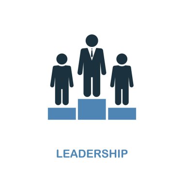 Liderlik simgesi. Pixel mükemmel. İnsan kaynakları koleksiyonundan tek renkli liderlik simgesi sembolü. Web tasarım, uygulamalar, yazılım, baskı için iki renk elemanı.