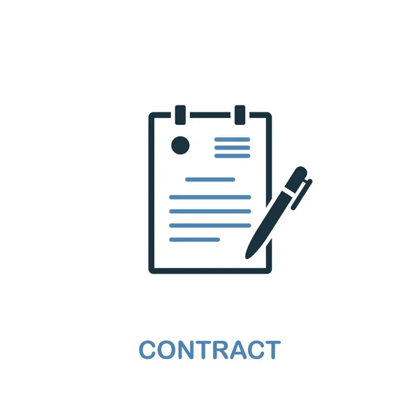 Icona del contratto. Pixel perfetto. Simbolo dell'icona del contratto monocromatico dalla raccolta delle risorse umane. Elemento a due colori per web design, app, software, stampa . — Foto Stock