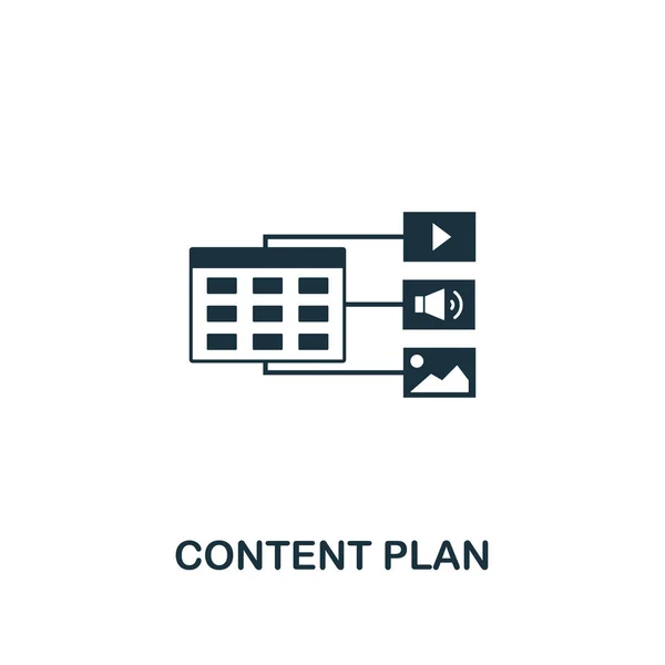 Pictogram voor het inhouds plan. Creatief element ontwerp van content icons collectie. Pixel perfect content plan icoon voor web design, apps, software, print gebruik — Stockvector