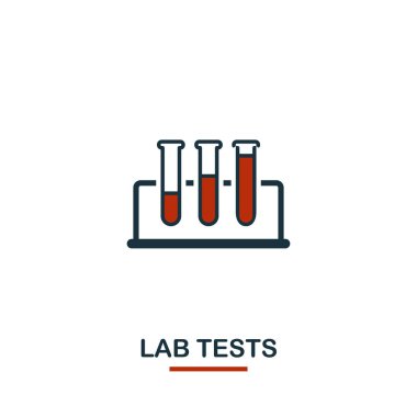 Laboratuar testleri simgesi. Sağlık simgeleri koleksiyondan yaratıcı tasarım. Web tasarım, uygulamalar, yazılım, baskı kullanımı için iki renk laboratuar testleri simgesi