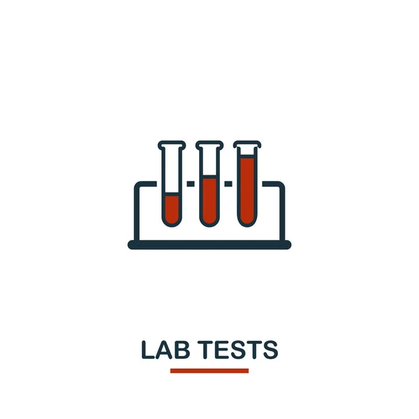 Icona dei test di laboratorio. Design creativo dalla collezione di icone sanitarie. Icona di due test di laboratorio a colori per web design, app, software, utilizzo di stampa — Vettoriale Stock