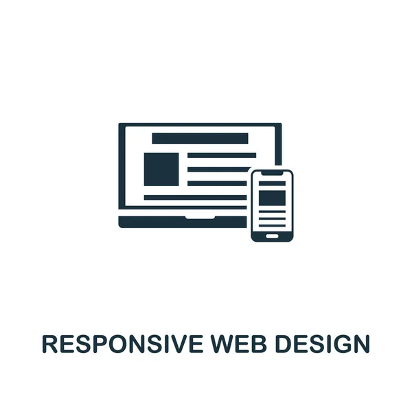 Responsive Webdesign-Ikone. Kreatives Elementdesign aus der Sammlung von Inhaltssymbolen. Pixel perfekt responsive Web-Design-Symbol für Web-Design, Apps, Software, Print-Nutzung — Stockvektor