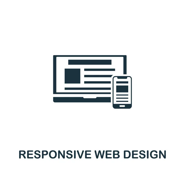 Ícone de Web Design responsivo. Design de elementos criativos da coleção de ícones de conteúdo. Pixel perfeito Responsive Web Design ícone para web design, aplicativos, software, uso de impressão — Vetor de Stock