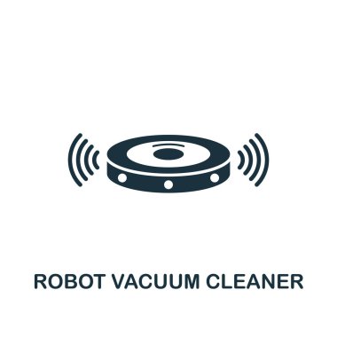 Robot süpürge simgesi. Akıllı ev simgeleri koleksiyondan yaratıcı eleman tasarımı. Web tasarım, uygulamalar, yazılım, baskı kullanımı için Pixel mükemmel Robot Vakum temizleyici simgesi
