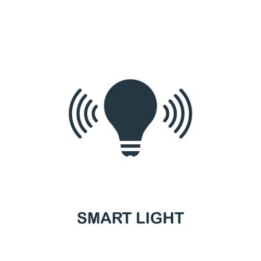 Akıllı ışık simgesi. Akıllı ev simgeleri koleksiyondan yaratıcı eleman tasarımı. Web tasarım, uygulamalar, yazılım, baskı kullanımı için Pixel mükemmel akıllı ışık simgesi