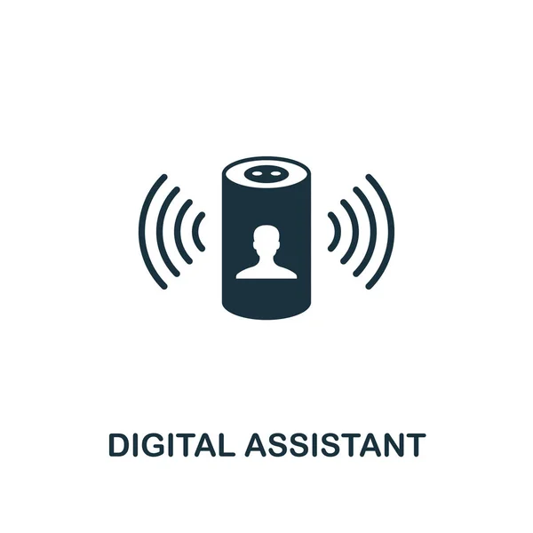 Dijital asistan simgesi. Akıllı ev simgeleri koleksiyondan yaratıcı eleman tasarımı. Web tasarım, uygulamalar, yazılım, baskı kullanımı için Pixel Perfect Digital Assistant simgesi