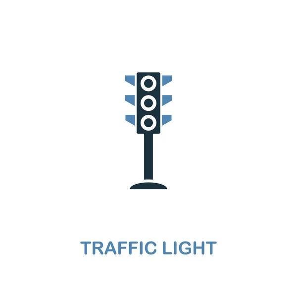 Közlekedési lámpa ikon két színben. Kreatív design a város elemeinek ikonok gyűjteménye. Színes közlekedési lámpa ikon web-és mobil tervezés — Stock Vector