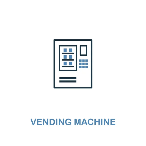 Ícone da máquina de venda automática em duas cores. Design criativo da coleção de ícones de elementos da cidade. Ícone de máquina de venda automática colorida para web e design móvel — Vetor de Stock