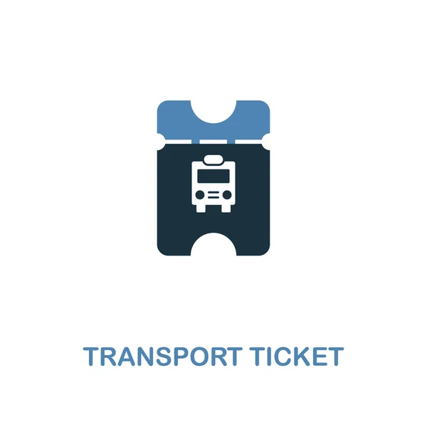 Значок Транспорт билет в двух цветах. Творческий дизайн из коллекции иконок элементов города. Иконка цветного транспортного билета для веб и мобильного дизайна — стоковый вектор
