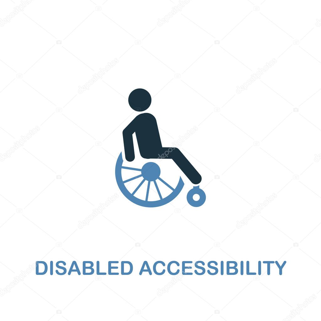 Disabled Accessibility icon in two colors. Creative design from city elements icons collection. Colored disabled accessibility icon for web and mobile design