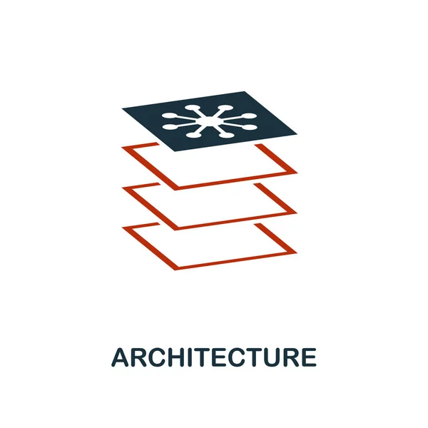 Architectuur icoon in twee kleuren design. Rode en zwarte stijlelementen van machine learning icons collectie. Creatief architectuur icoon. Voor webdesign, apps, software, print gebruik. UI en UX — Stockvector