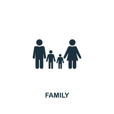Aile simgesi. Topluluk simgeleri koleksiyonundan yaratıcı eleman tasarımı. Web tasarımı, uygulamalar, yazılım, baskı kullanımı için Piksel mükemmel Aile simgesi