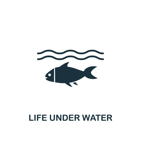 Vida bajo el agua icono. Diseño de elementos creativos de la colección de iconos comunitarios. Pixel perfecta Vida bajo el agua icono para el diseño web, aplicaciones, software, uso de impresión — Vector de stock
