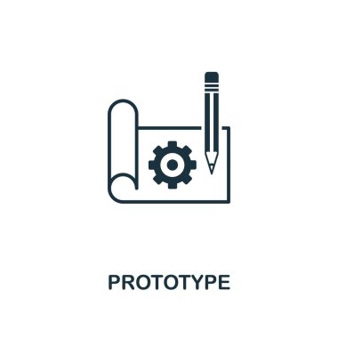 Prototip simgesi. Sigorta primi tarzı tasarım Başlangıç simgesi koleksiyonundan. Web tasarım, apps, yazılım, yazdırma kullanım için UI ve UX Pixel mükemmel prototip simgesi.