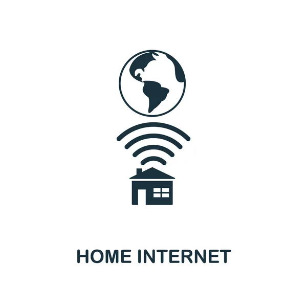 Значок домашнего интернета. Дизайн креативных элементов из коллекции. Pixperfect Home Internet icon for web design, apps, software, print usage — стоковый вектор