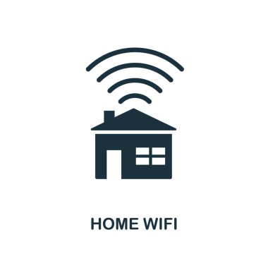 Ev Wifi simgesi. Simgeler koleksiyonundan yaratıcı eleman tasarımı. Web tasarımı, uygulamalar, yazılım, baskı kullanımı için Piksel mükemmel Home Wifi simgesi