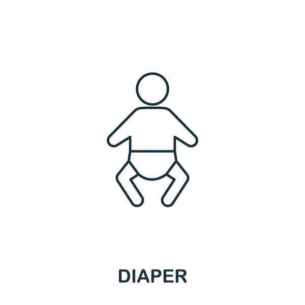 Bebek bezi simgesi anahat stili. Bebek eşyaları simge koleksiyonundan yaratıcı ince tasarım. Piksel mükemmel basit bebek bezi simgesi. Web tasarımı, uygulamalar, yazılım, baskı kullanımı — Stok Vektör