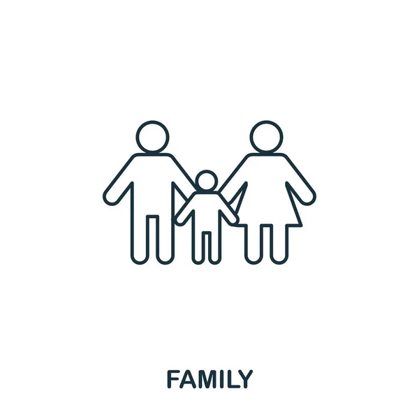 Family icon outline style. Creative thin design from baby things icon collection. Pixel perfect simple family icon. Web design, apps, software, print usage — Stock Vector