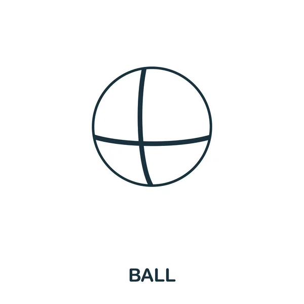 Ball icon contur stil. Design subțire creativ din colecția de pictograme pentru copii. Pixel perfect simplu pictograma mingea. Web design, aplicații, software, utilizare de imprimare — Vector de stoc