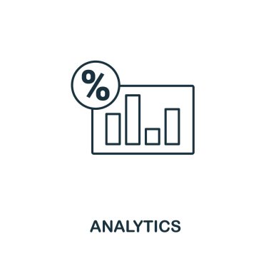 Analytics simgesi. Stil ince tasarım iş simgeleri koleksiyonundan anahat. Ux ve UI için piksel mükemmel basit piktogram analytics simge.