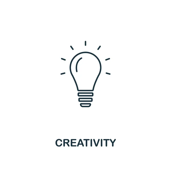 Ikone der Kreativität. skizzieren Stil dünnes Design aus Business-Ikonen-Sammlung. Pixel perfekte einfache Piktogramm Kreativität Symbol für ux und ui. — Stockfoto