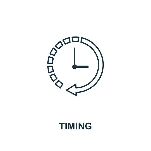 Timing icon. Outline style thin design from business icons collection. Pixel perfect simple pictogram timing icon for UX and UI.