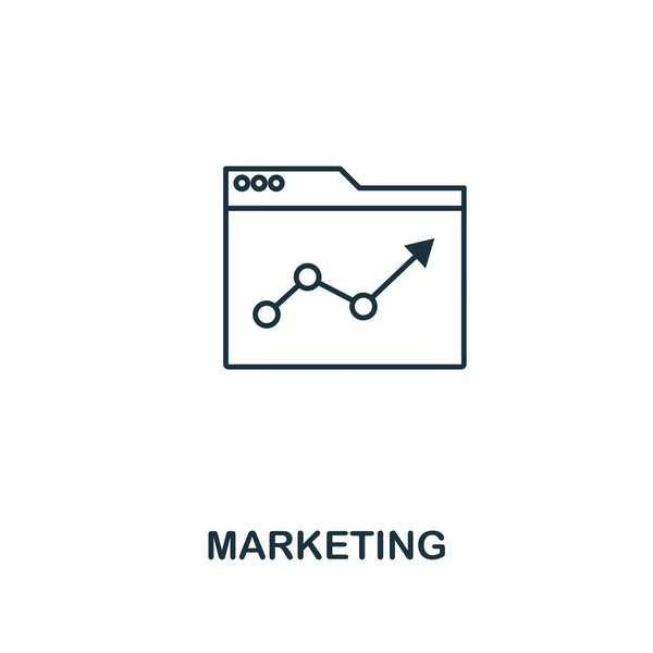 Icona del marketing. Design sottile in stile Outline dalla collezione di icone aziendali. Pixel perfetto semplice icona di marketing pittogramma per UX e UI . — Foto Stock