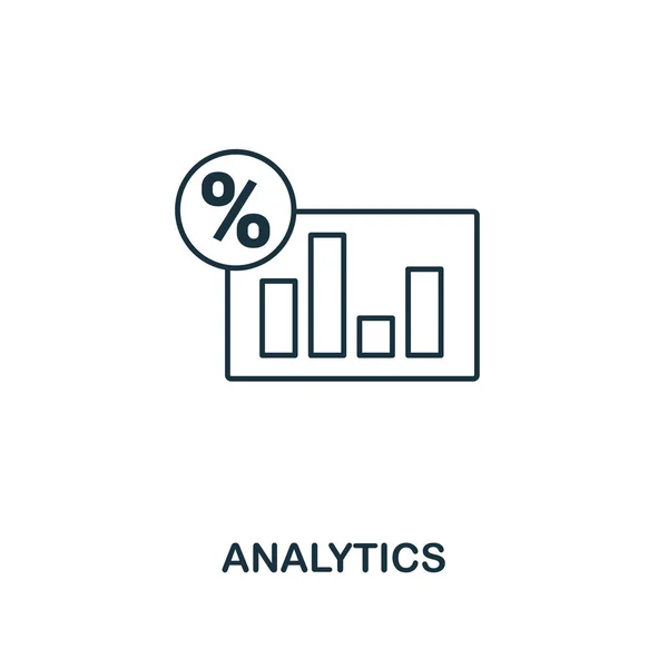 Icône analytique. Décrivez le style design mince de la collection d'icônes d'affaires. Pixel parfait pictogramme simple icône analytique pour UX et UI . — Photo