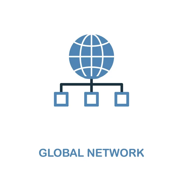 Icône créative Global Network en deux couleurs. Design de style Premium de la collection d'icônes de développement web. Icône du réseau mondial pour la conception Web, les applications mobiles, les logiciels et l'utilisation d'impression . — Photo