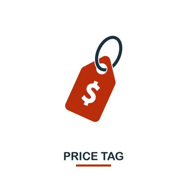 Ícone Tag preço em duas cores. Design preto e vermelho criativo da coleção de ícones de e-commerce. Pixel perfeito ícone de etiqueta de preço simples para web design, aplicativos, software, uso de impressão —  Vetores de Stock