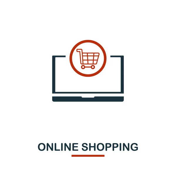 Иконка интернет-покупок в двух цветах. Креативный черно-красный дизайн из коллекции e-commerce. Pixel идеально подходит для интернет-шопинга, веб-дизайна, приложений, программного обеспечения, использования печати — стоковый вектор