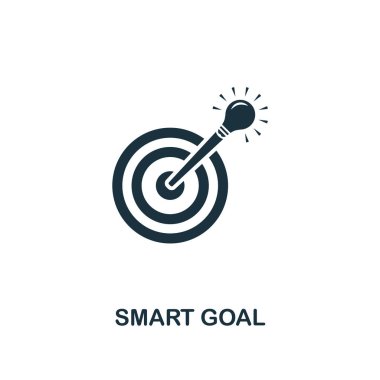 Akıllı Hedef simgesi. İş stratejisi simgeleri koleksiyonundan yaratıcı eleman tasarımı. Web tasarımı, uygulamalar, yazılım, baskı kullanımı için Piksel mükemmel Smart Goal simgesi
