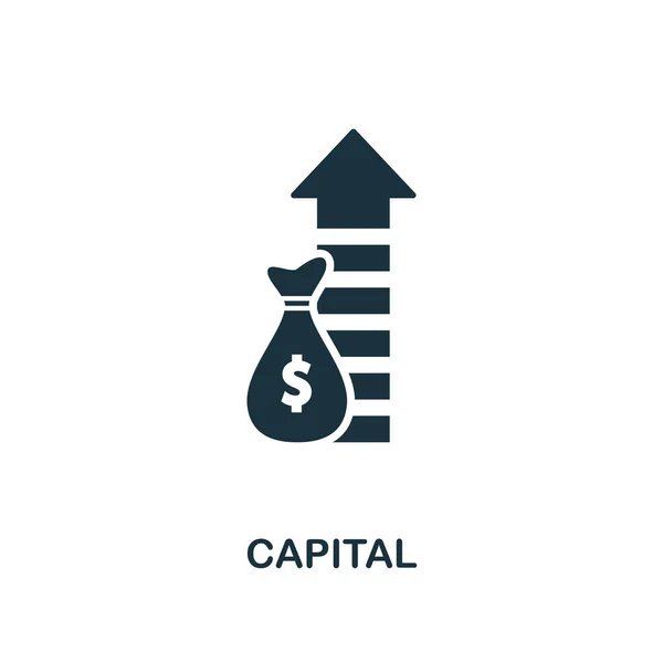 Capital-ikonen. Creative element design från affärsstrategi ikoner Collection. Pixel Perfect Capital ikon för webbdesign, Apps, programvara, Print användning — Stock vektor