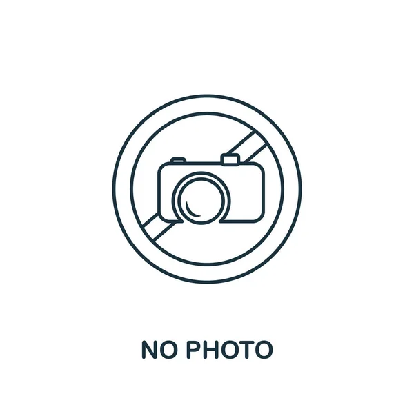 No Photo icon. Thin line outline style from shopping center sign icons collection. Premium no photo icon for design, apps, software and more — Stock Vector