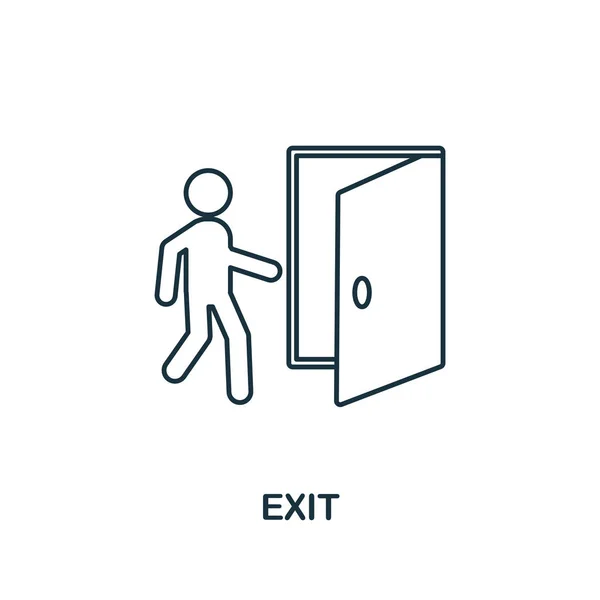 Exit-Symbol. dünne Linien umreißen Stil von Shopping Center Zeichen Icons Sammlung. Premium-Exit-Icon für Design, Apps, Software und mehr — Stockvektor
