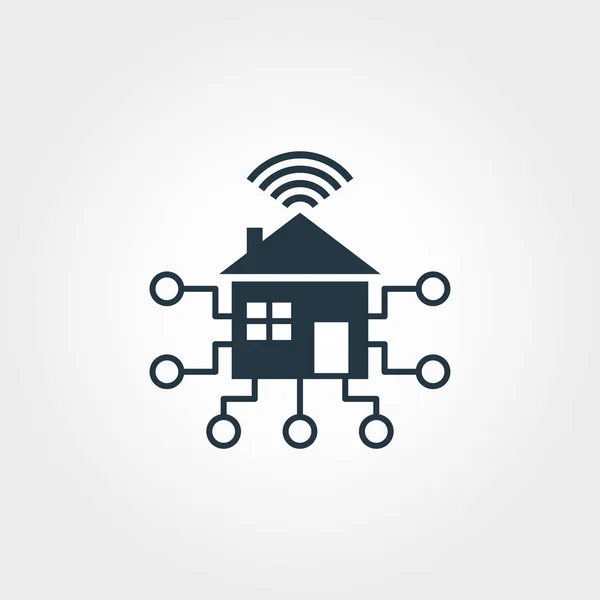 Smart House ikonra. Monokróm kreatív design intelligens eszközök ikon gyűjtemény. Premium Smart House ikon web design, apps, szoftver és több — Stock Vector