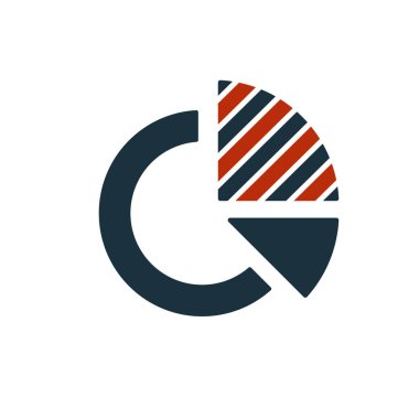 Diyagram simgesi. İki renkte yaratıcı sembol. Web tasarımı, uygulamalar, yazılım, baskı kullanımı için piksel mükemmel diyagram simgesi