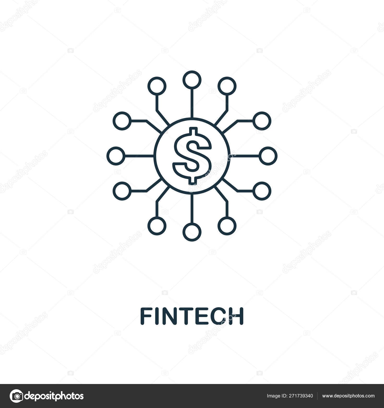 핀테크 아이콘 윤곽 선 스타일. 핀테크 아이콘 컬렉션에서 얇은 라인 디자인. 웹 디자인, 앱, 소프트웨어, 인쇄 사용을위한 픽셀 완벽한  핀테크 아이콘 스톡 벡터 - ©aimagenarium.gmail.com 271739340