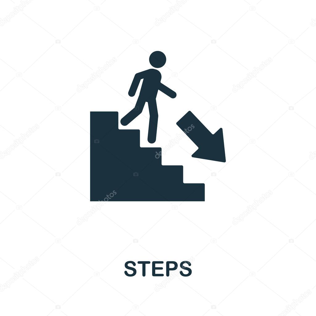 Steps icon. Creative element design from fire safety icons collection. Pixel perfect Steps icon for web design, apps, software, print usage.