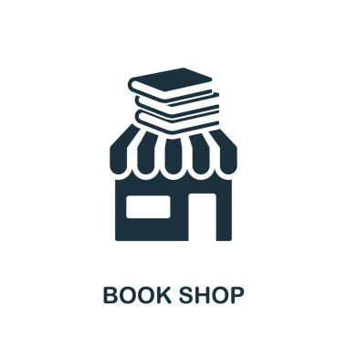 Kitap Dükkanı simgesi. Simgeler koleksiyonundan yaratıcı eleman tasarımı. Web tasarımı, uygulamalar, yazılım, baskı kullanımı için Piksel mükemmel Book Shop simgesi