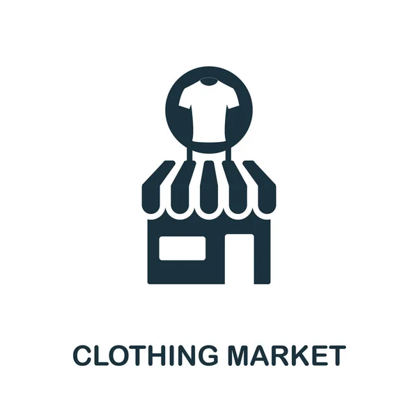 Ícone do mercado de roupas. Design de elementos criativos da coleção de ícones. Pixel ícone de mercado de roupas perfeito para web design, aplicativos, software, uso de impressão —  Vetores de Stock